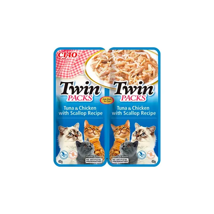 Churu Cat Twin Packs Receta Atún y Pollo con Vieira